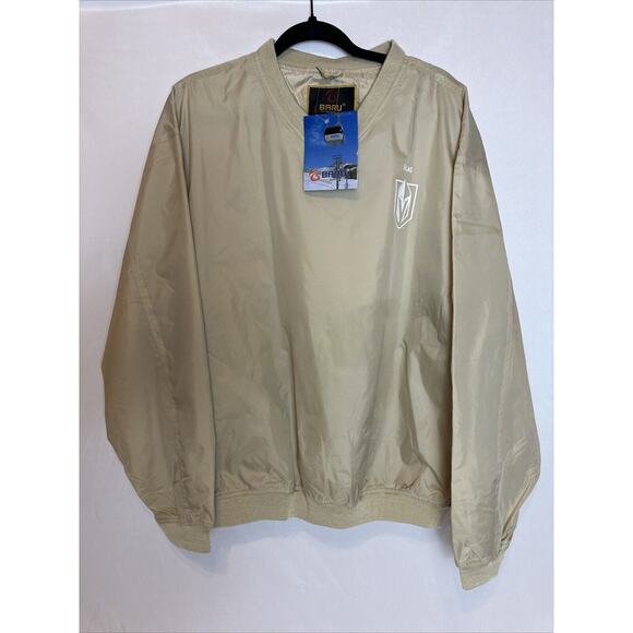Baru Sports Golden Knights Logo Palms Stone SZ M Pullover Windbreaker Jacket NWT - Picture 1 of 7